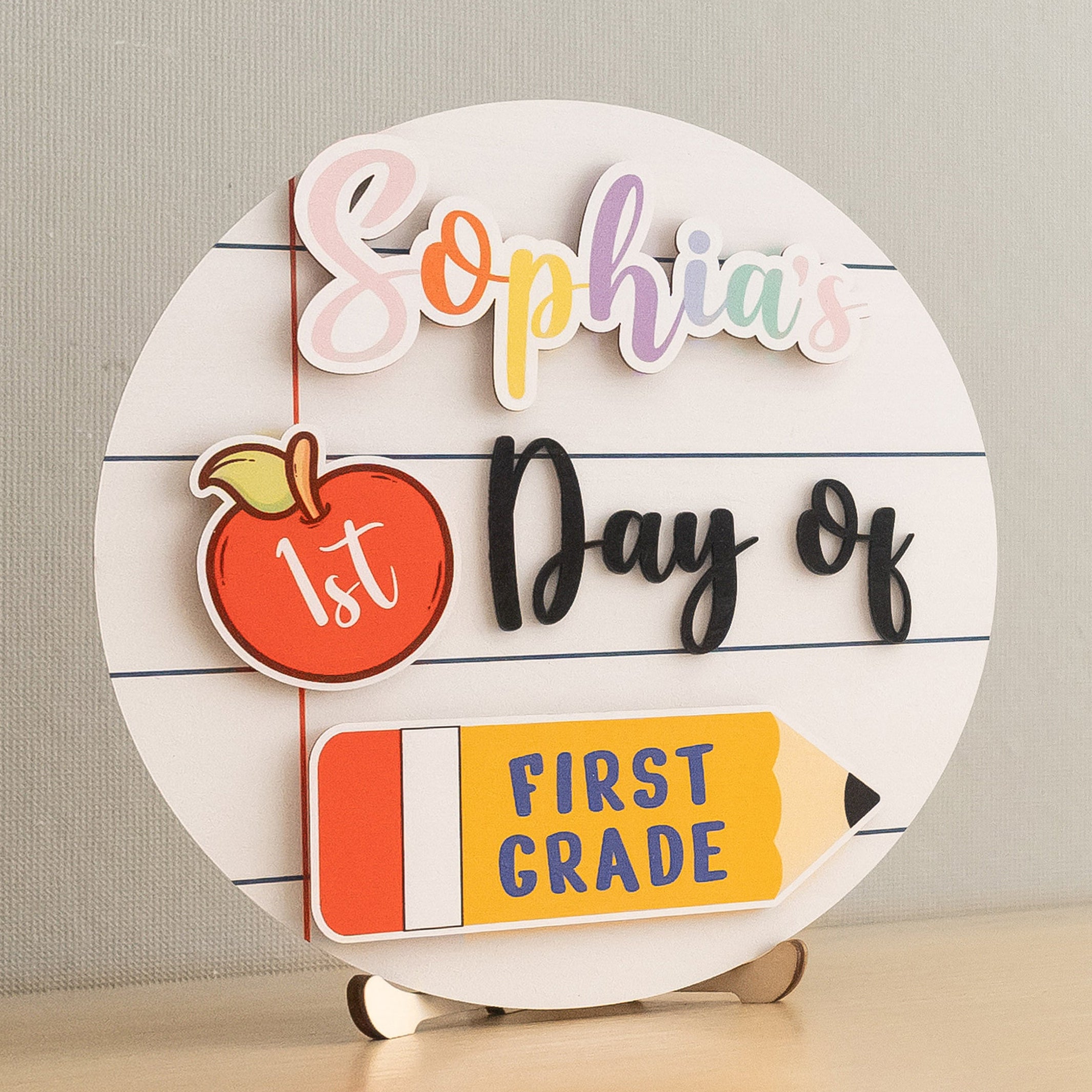 Personalized First Day of School Sign for Kindergarten Photos B24