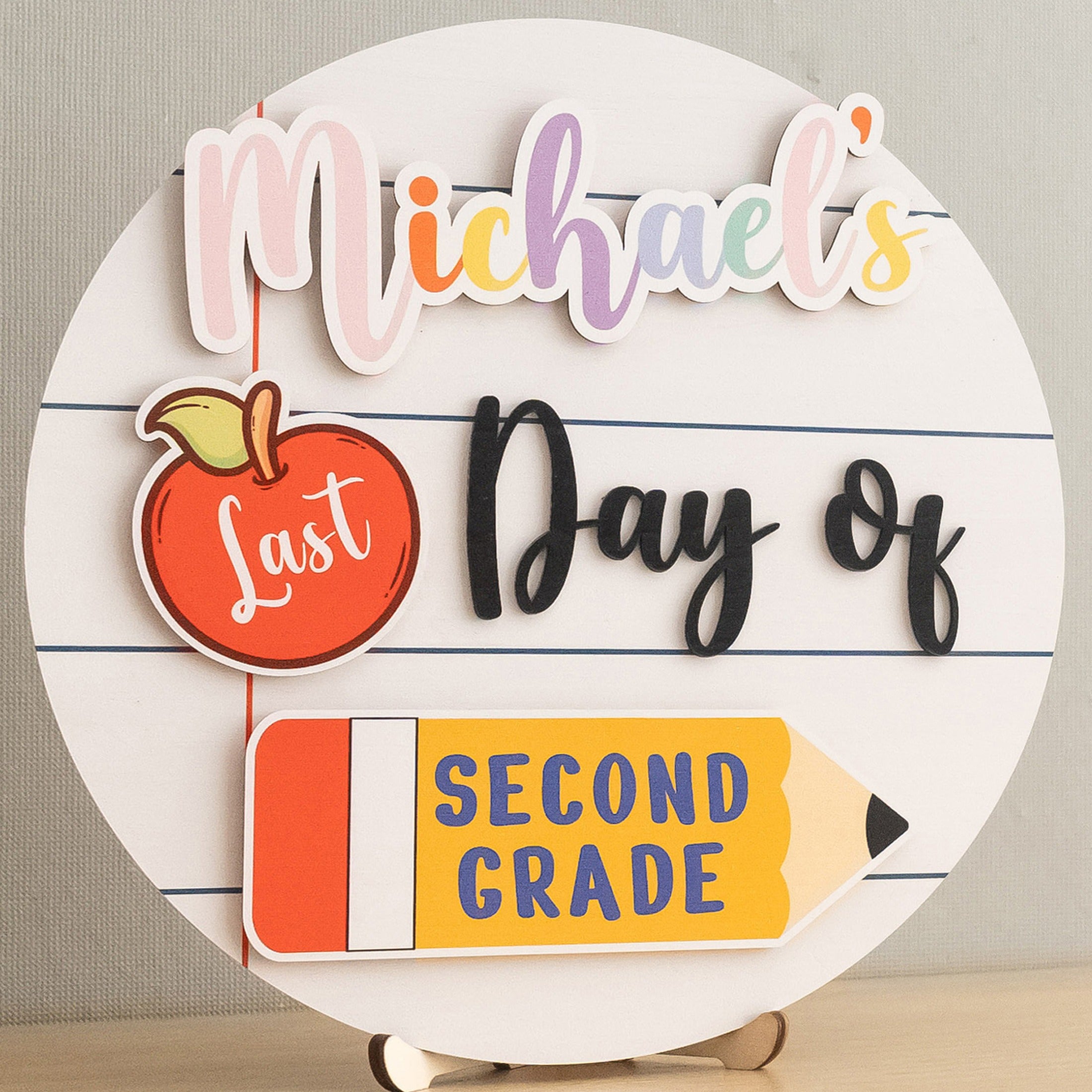 Personalized First Day of School Sign for Kindergarten Photos B24