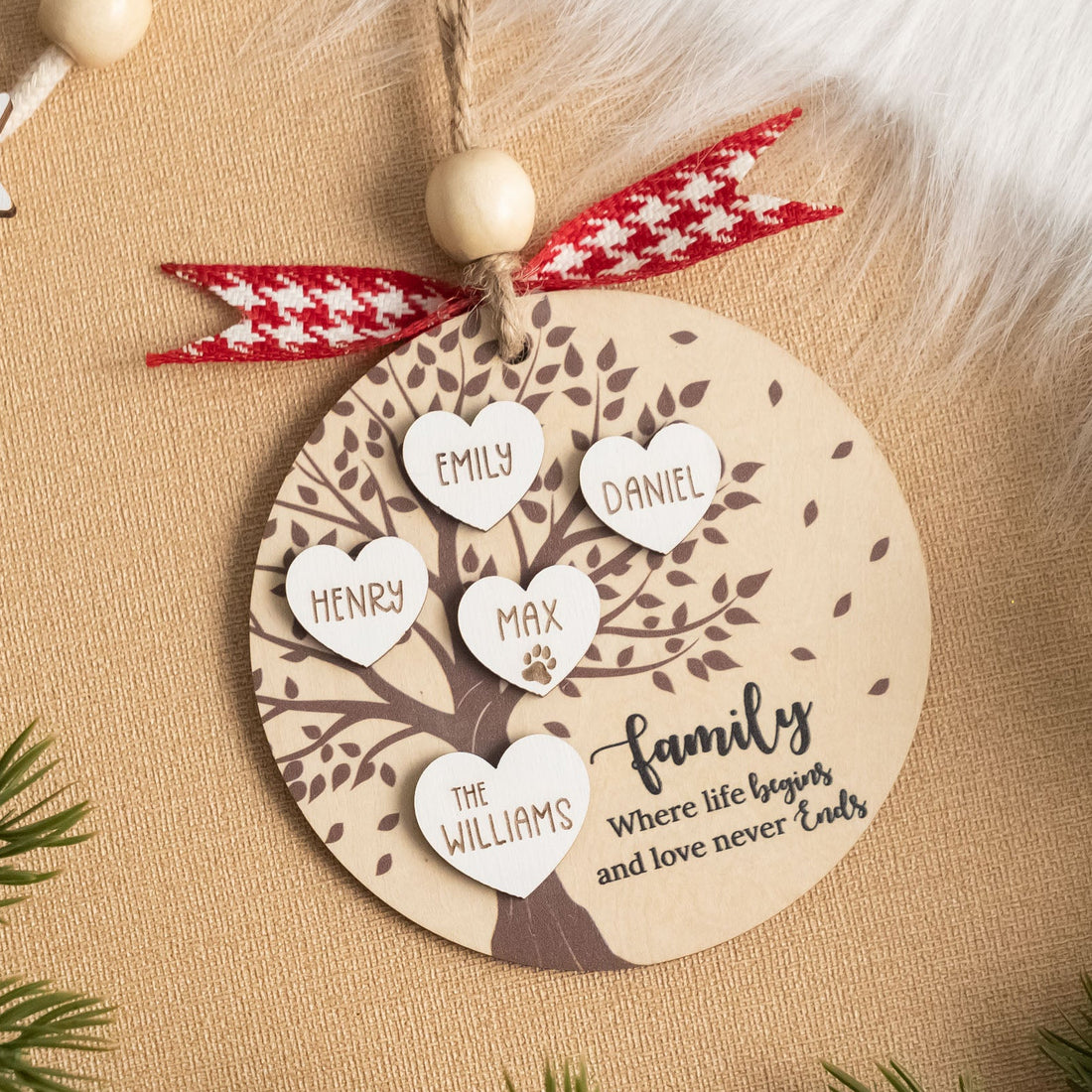 Personalized Family Christmas Ornament Wood for Personalized Christmas Ornament and Wooden Family Ornament R58