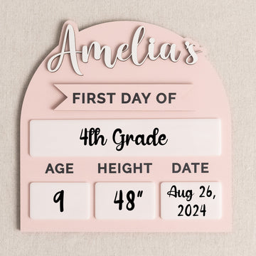 Personalized First Day of School Sign and Kindergarten Keepsake B30
