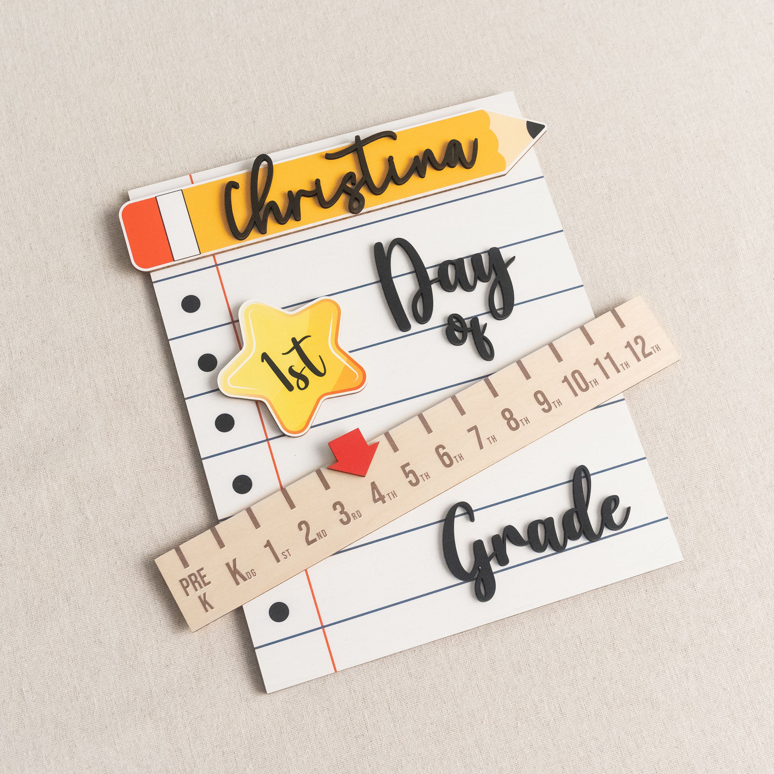 Personalized First Day of School Sign for Back to School B25