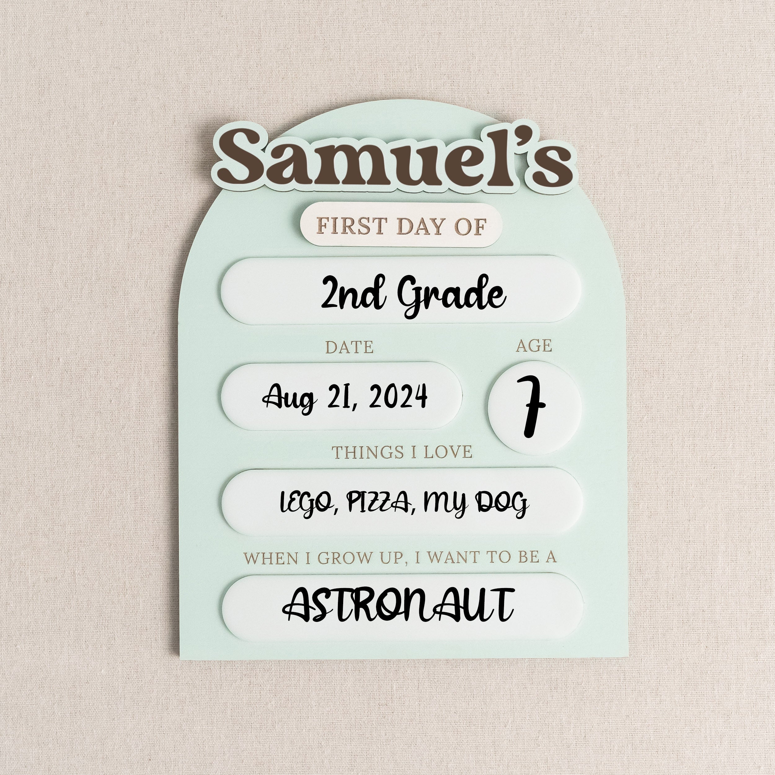 Personalized First Day of School Sign for School Journey B28