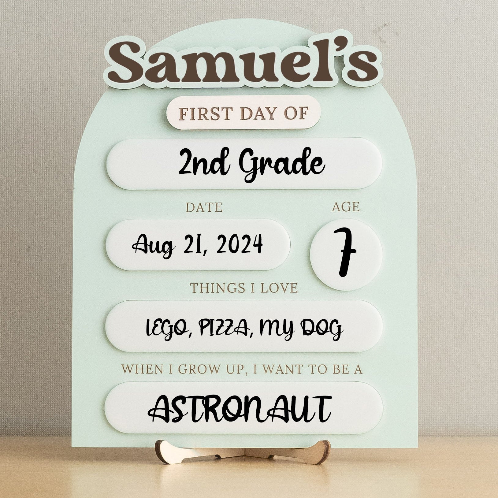 Personalized First Day of School Sign for School Journey B28