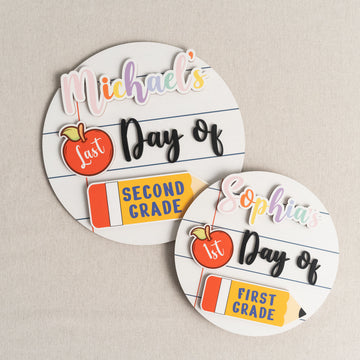 Personalized First Day of School Sign with Reusable Board B24