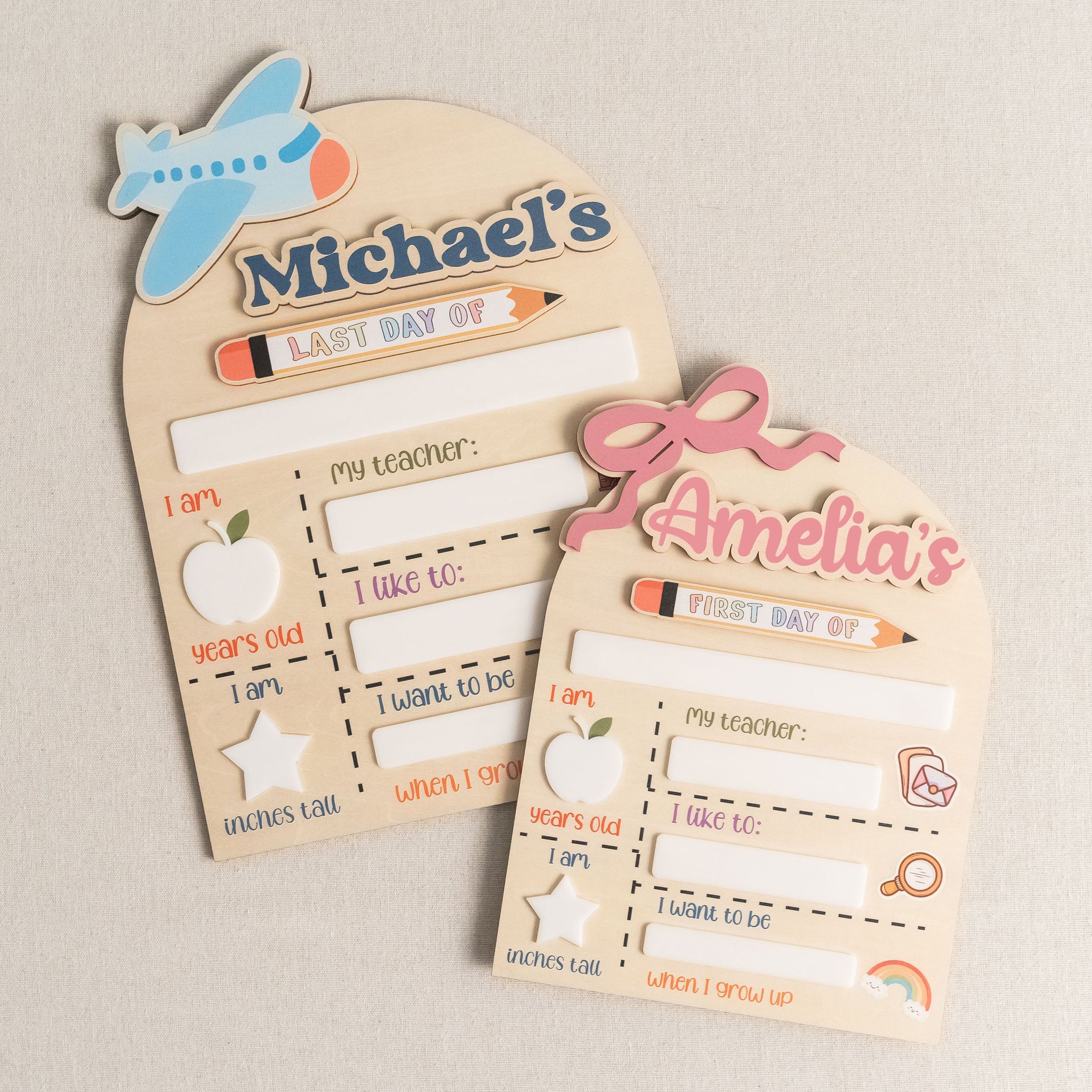 Personalized First Day of School Sign with Custom Name Board B27
