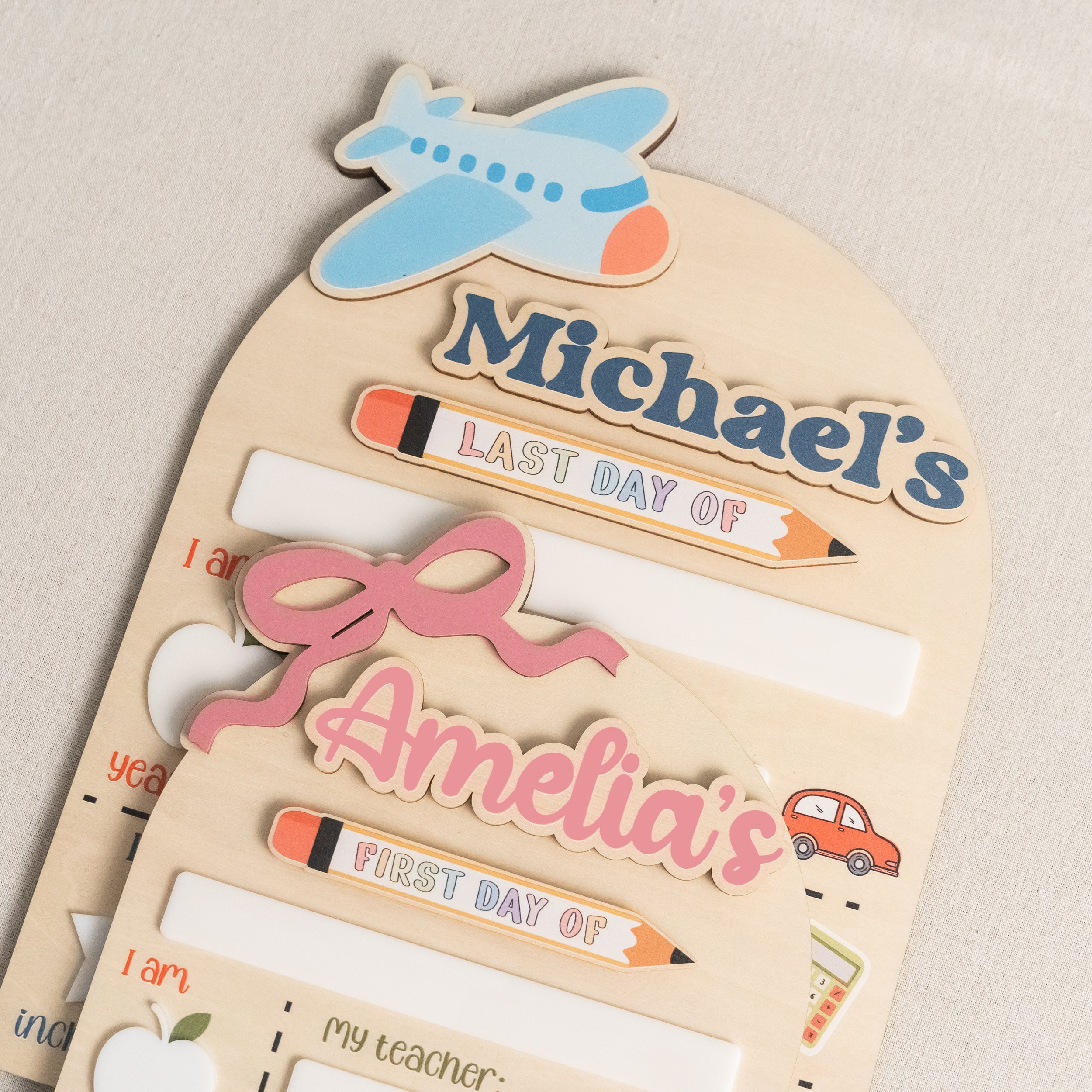 Personalized First Day of School Sign with Custom Name Board B27