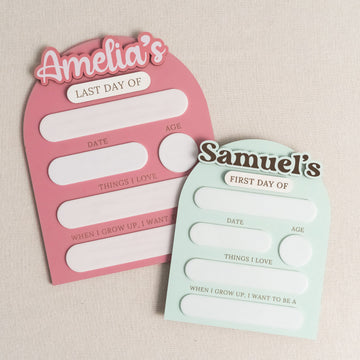 Personalized First Day of School Sign with Memory Board B28