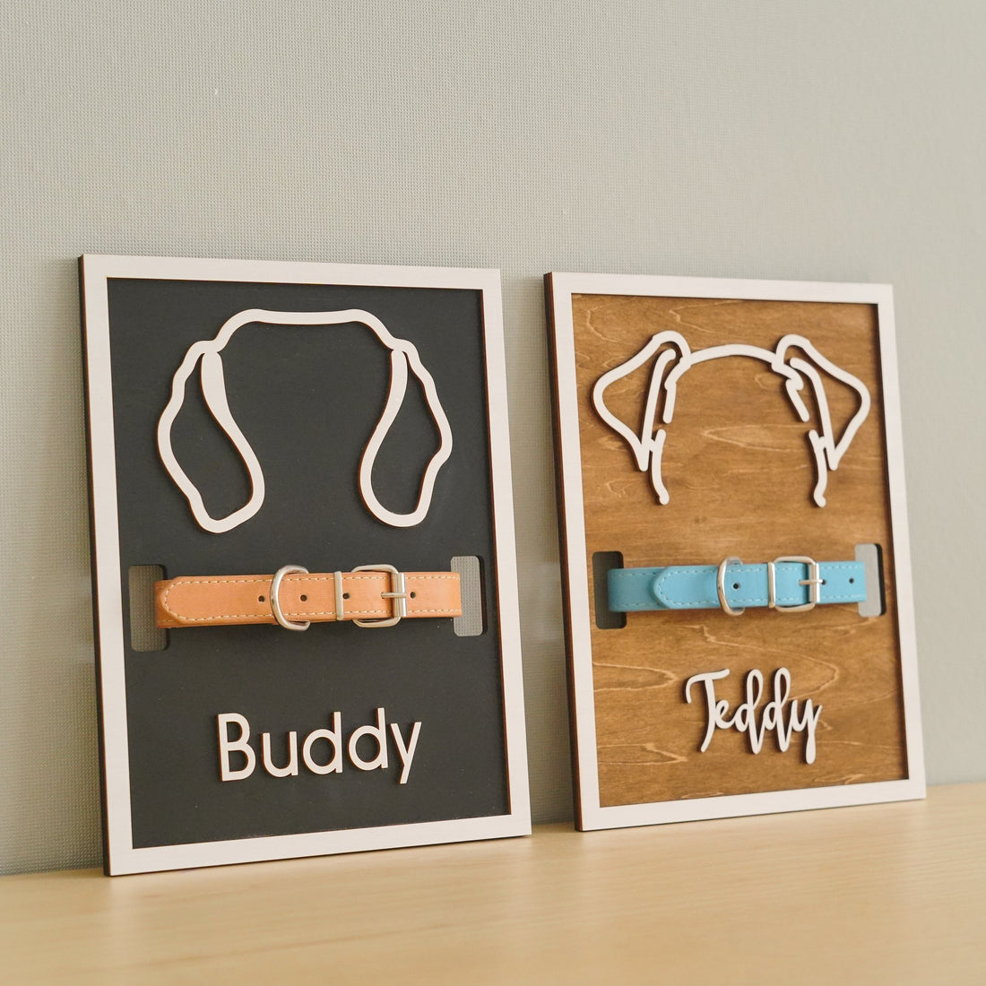 Dog Ear Drawing Framed Wood Pet Memorial Gift for Dog Lovers E17