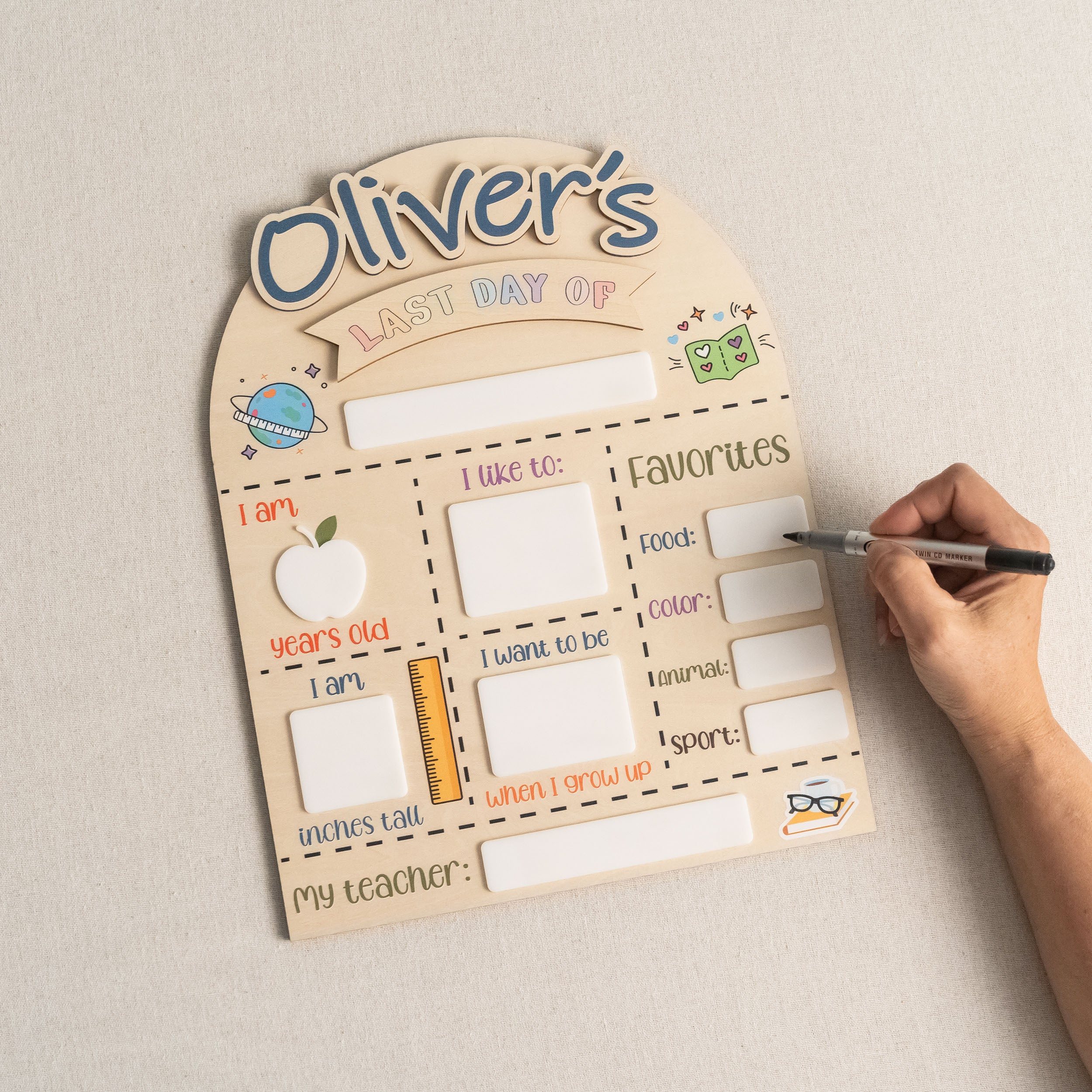 Personalized First Day of School Sign for Milestone Photos B26