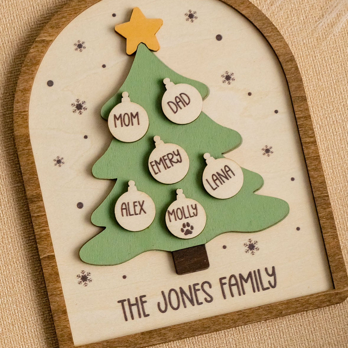 Wooden Family Christmas Tree Ornament Wood for Custom Christmas Ornaments R63