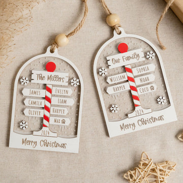 Personalized Family Christmas Ornament Wood Acrylic for Family Christmas Ornaments O46