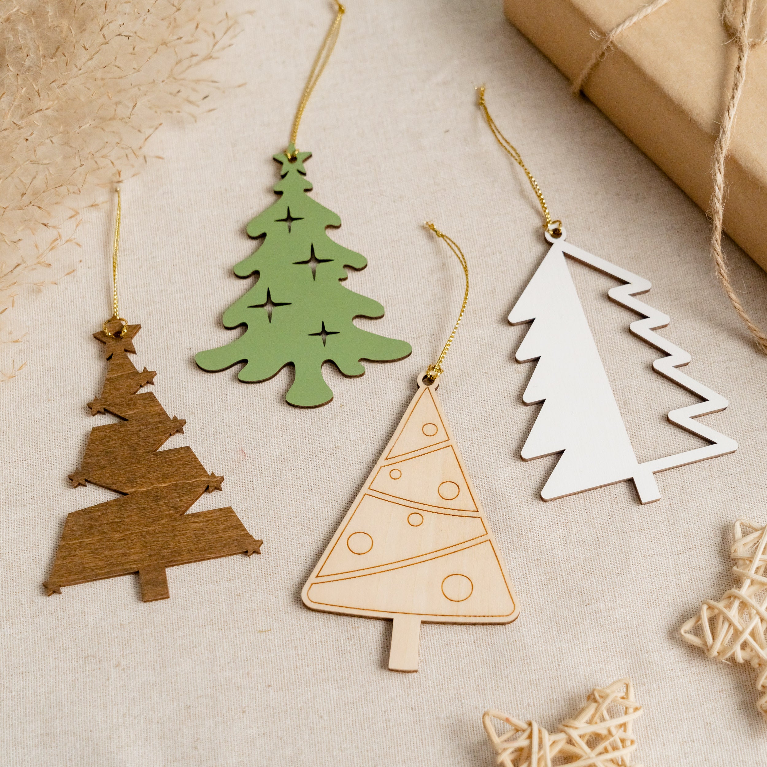 Wooden Christmas Tree Ornaments Set Wood for Christmas Tree Ornaments O04