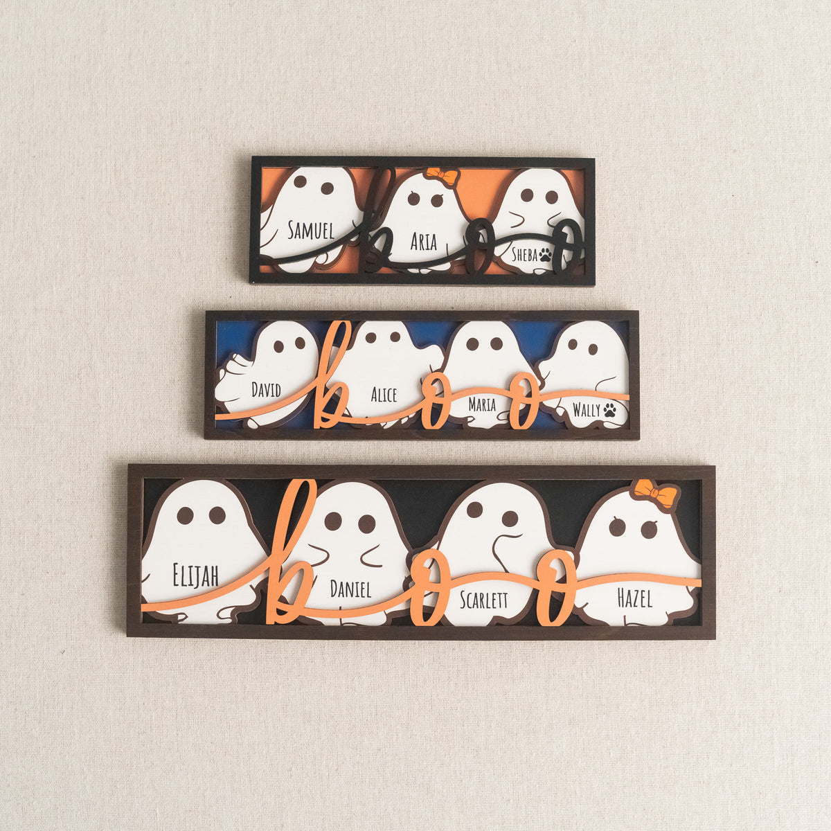 Personalized Ghost Family Name Sign Wood for Halloween Decor B37