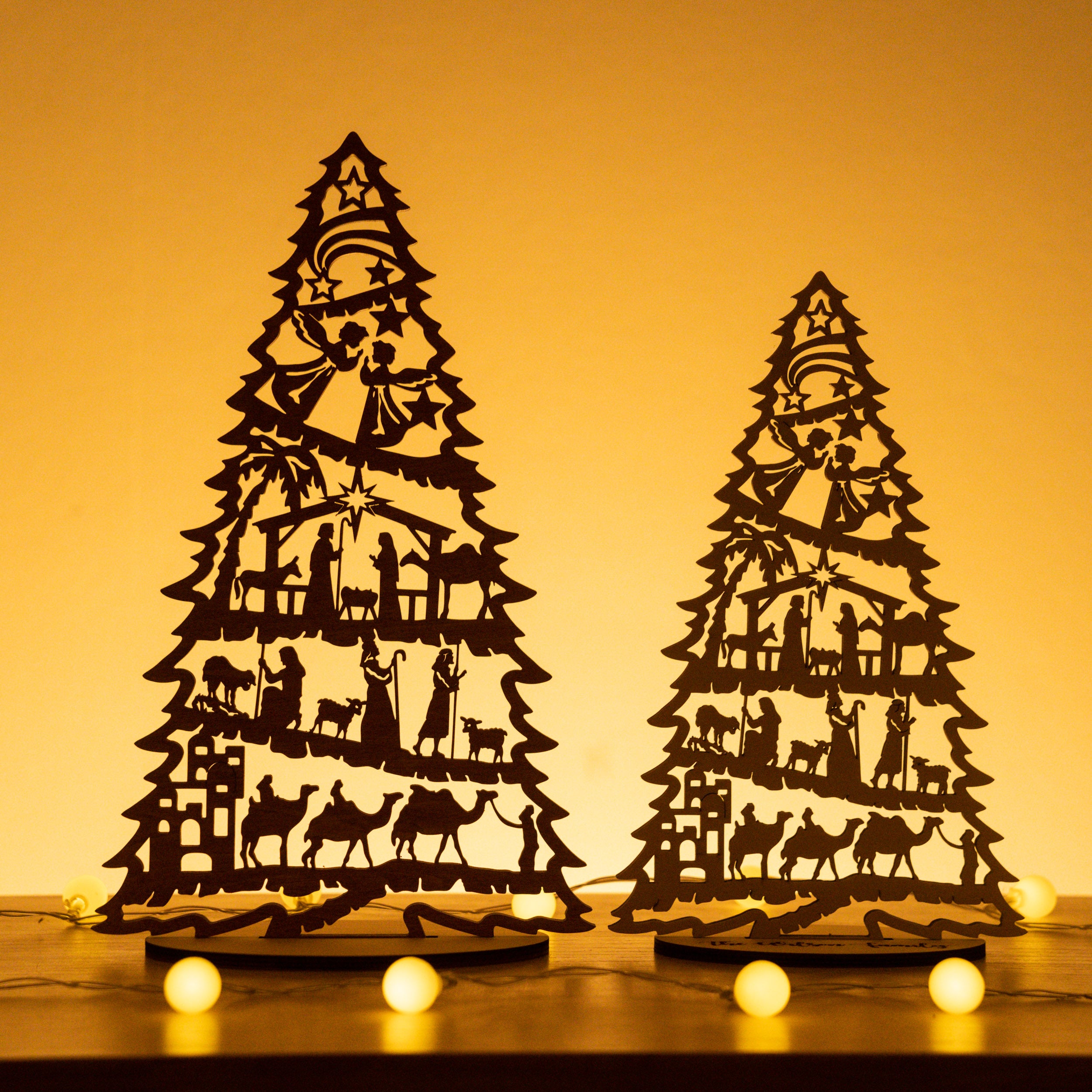 Wooden Holiday Tree Ornament for Festive Tabletop Delight