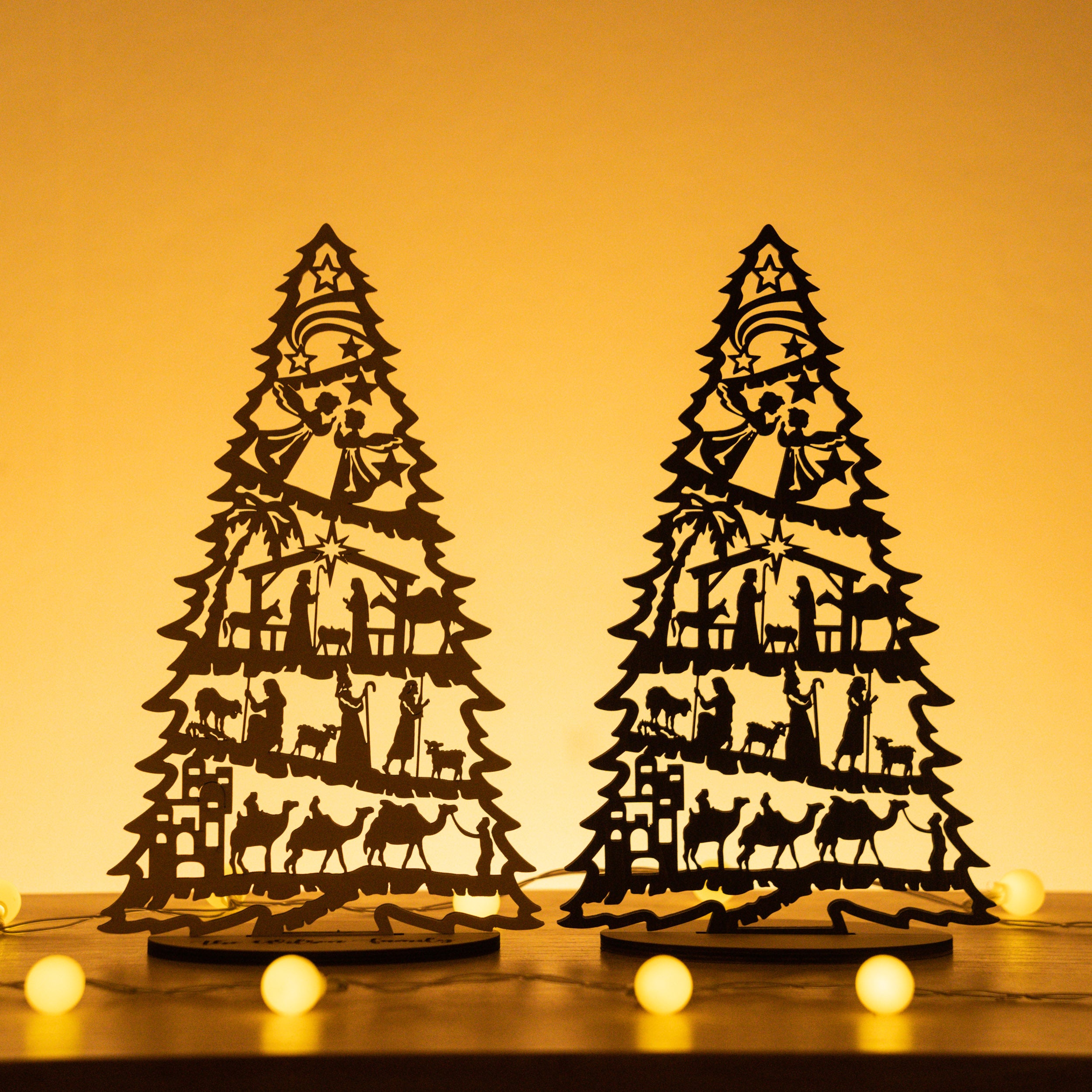 Wooden Holiday Tree Ornament for Festive Tabletop Delight