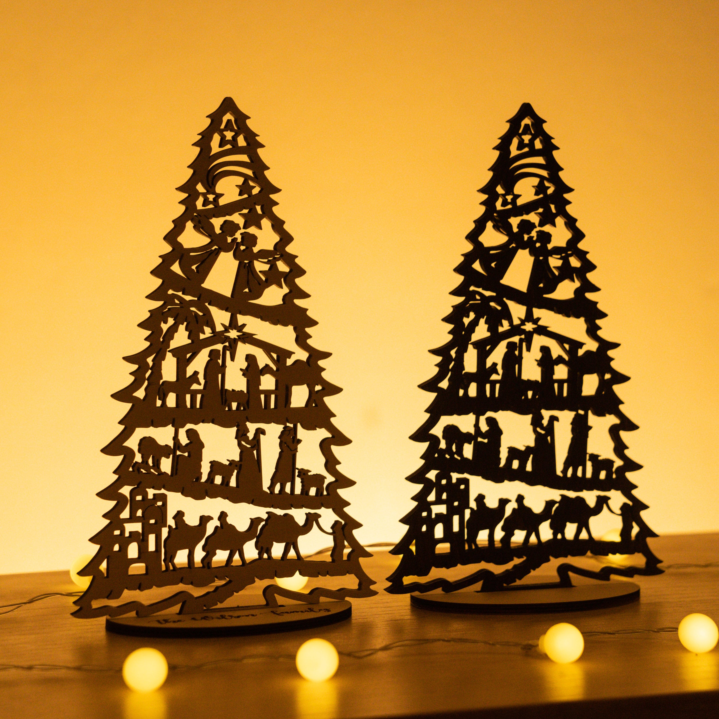 Wooden Holiday Tree Ornament for Festive Tabletop Delight