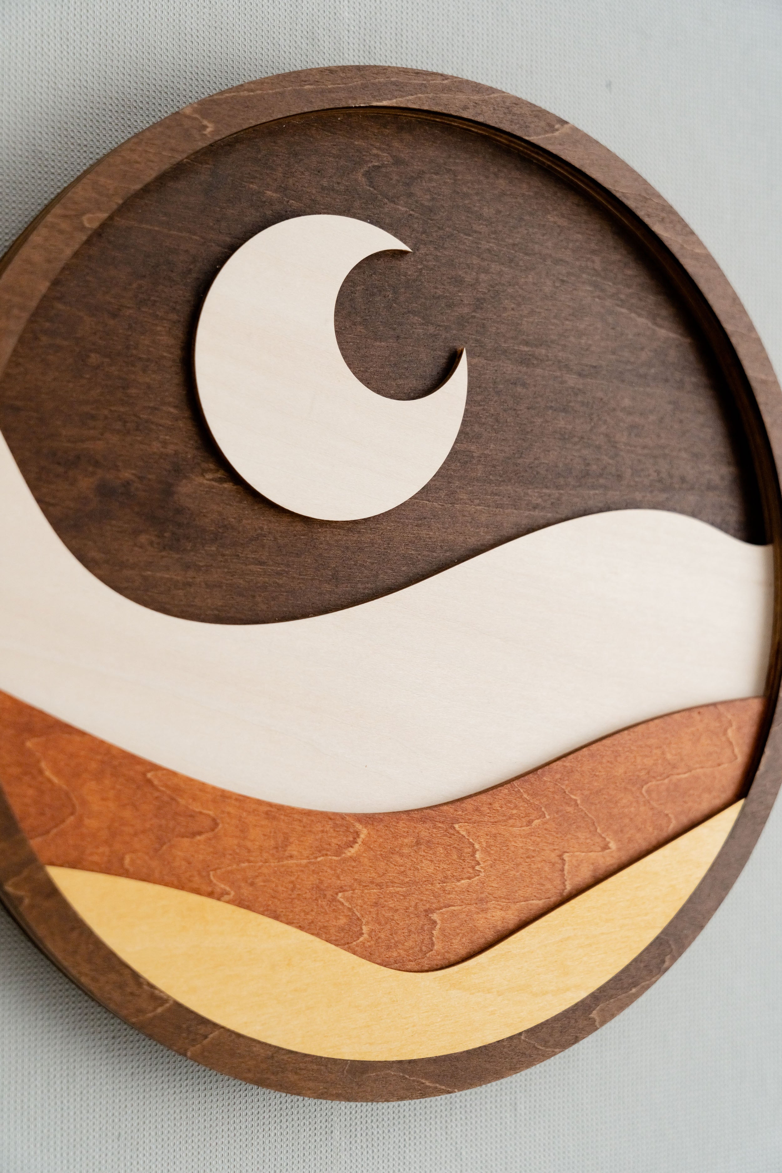 Boho Sun and Moon Wood Signs Duo for Vibrant Wall Decor