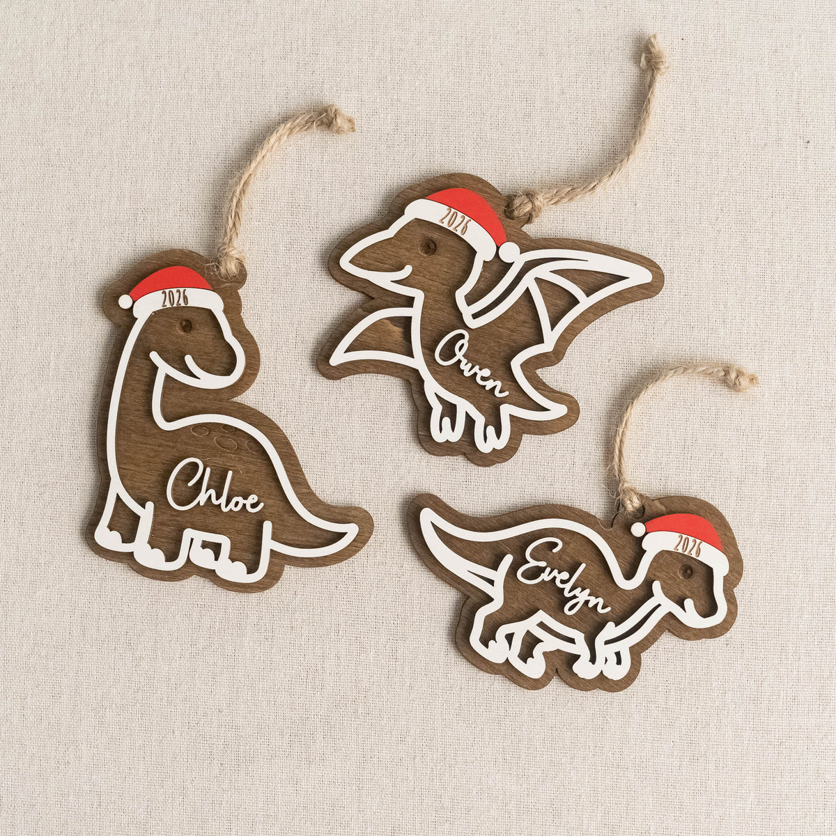 Personalized Kids Christmas Ornament Wood and Baby Tree Decor B45