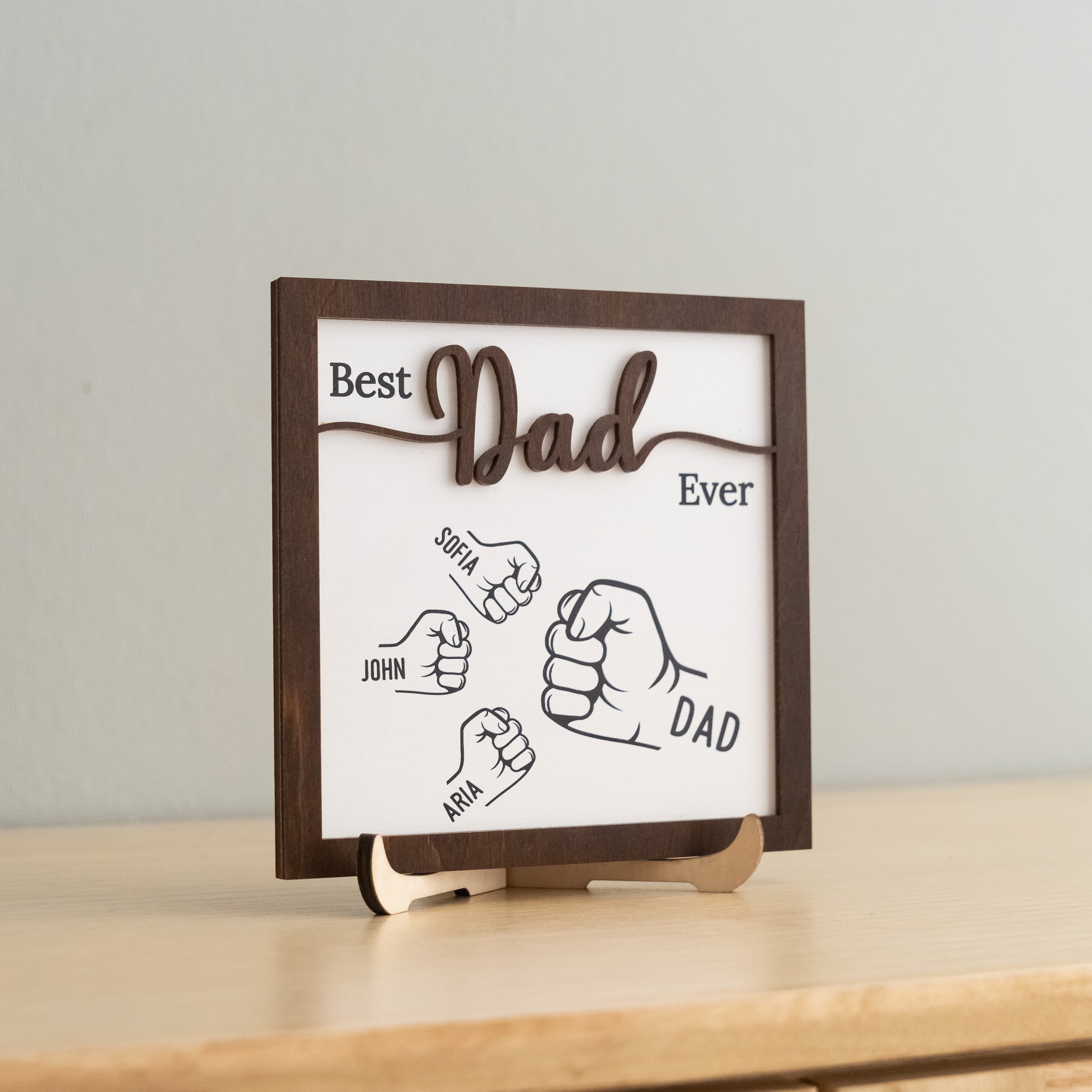 Personalized Wooden Dad Bump Sign for Fathers Day Y74
