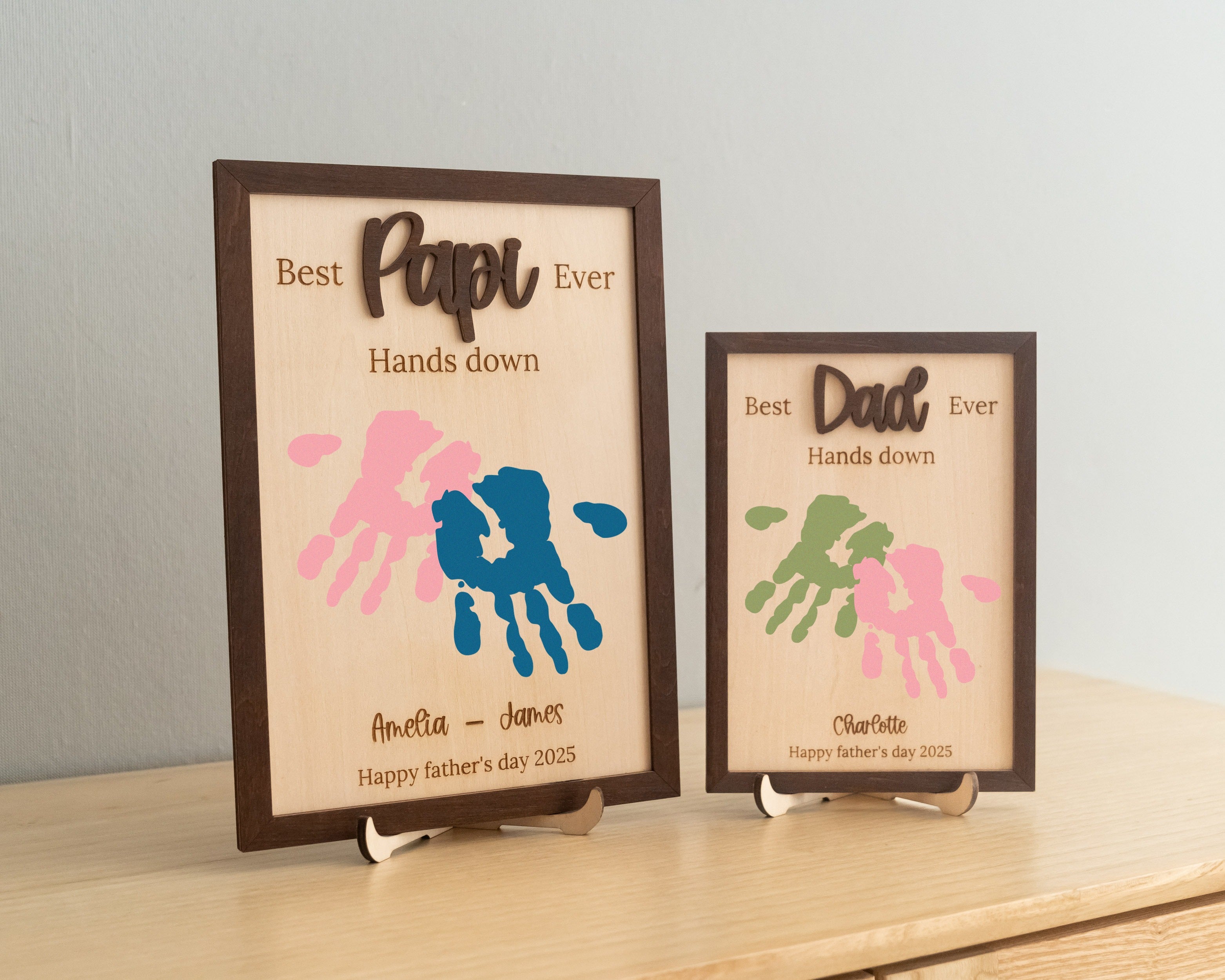 Best Dad Ever Handprint Art for Fathers Day Gift Y75