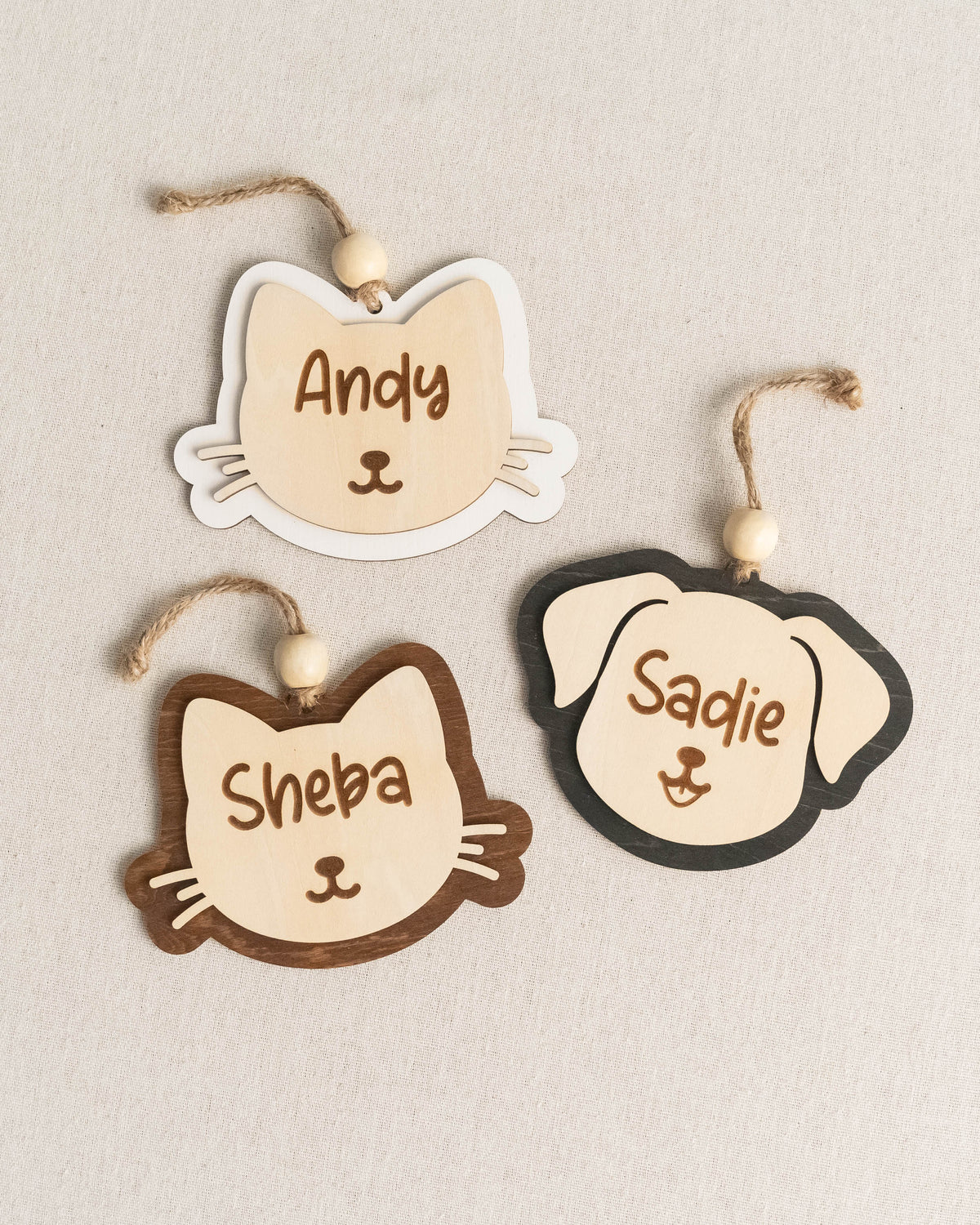 Wood Pet Ornament Wood, Pet Christmas Ornament for Dog Lovers B48