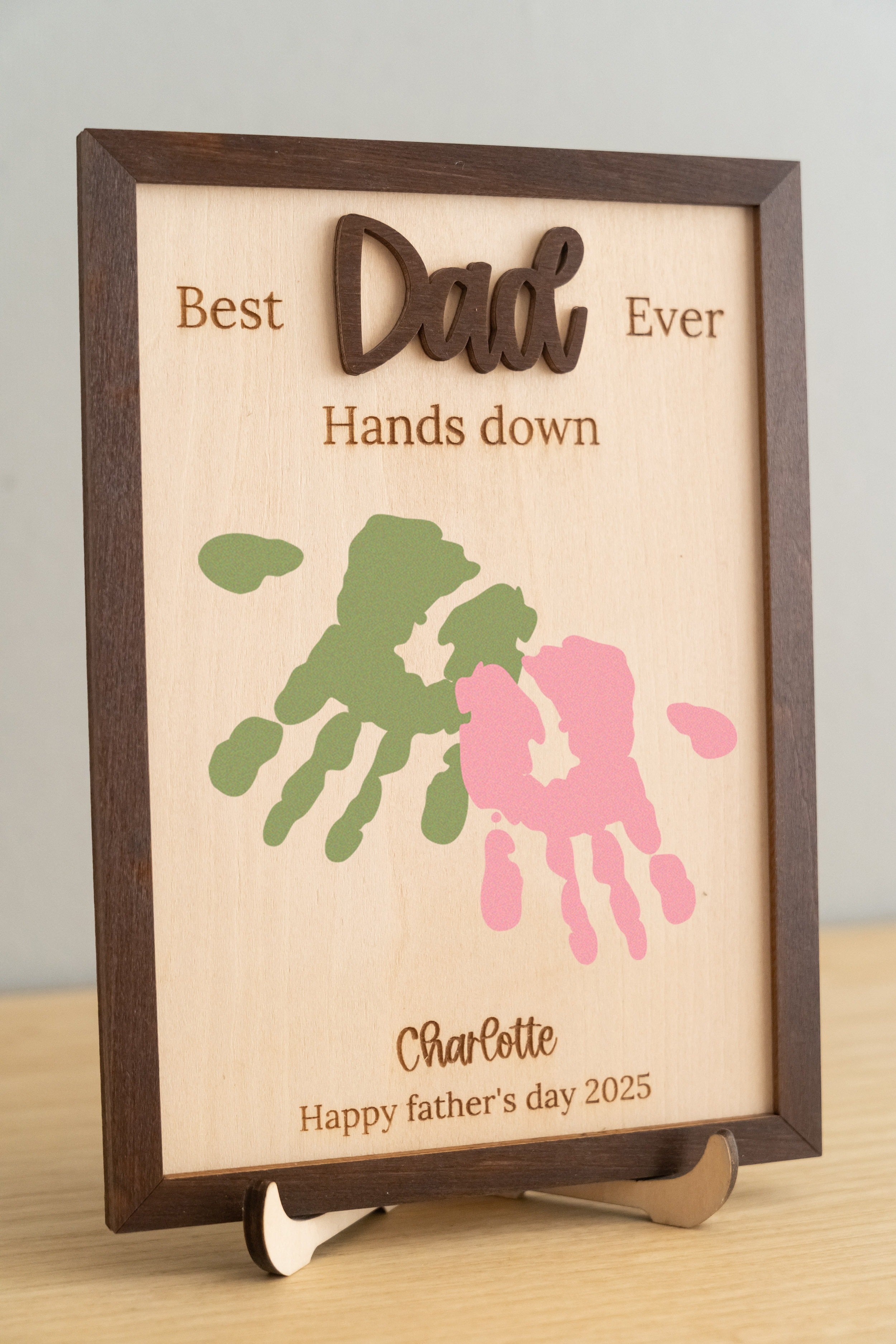 Best Dad Ever Handprint Art for Fathers Day Gift Y75