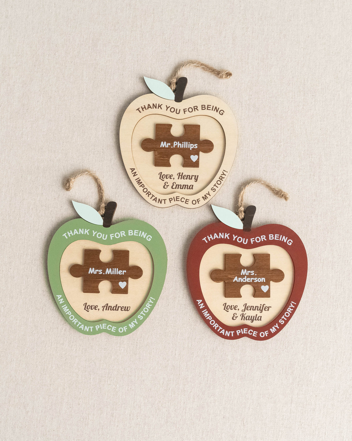 Teacher Ornament Wood and Christmas Tree Ornament for Holiday B52