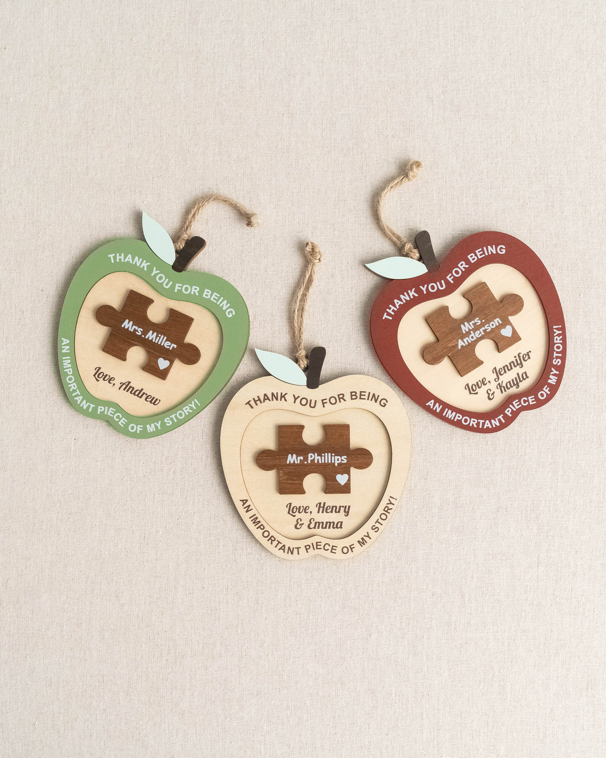 Teacher Ornament Wood and Christmas Tree Ornament for Holiday B52