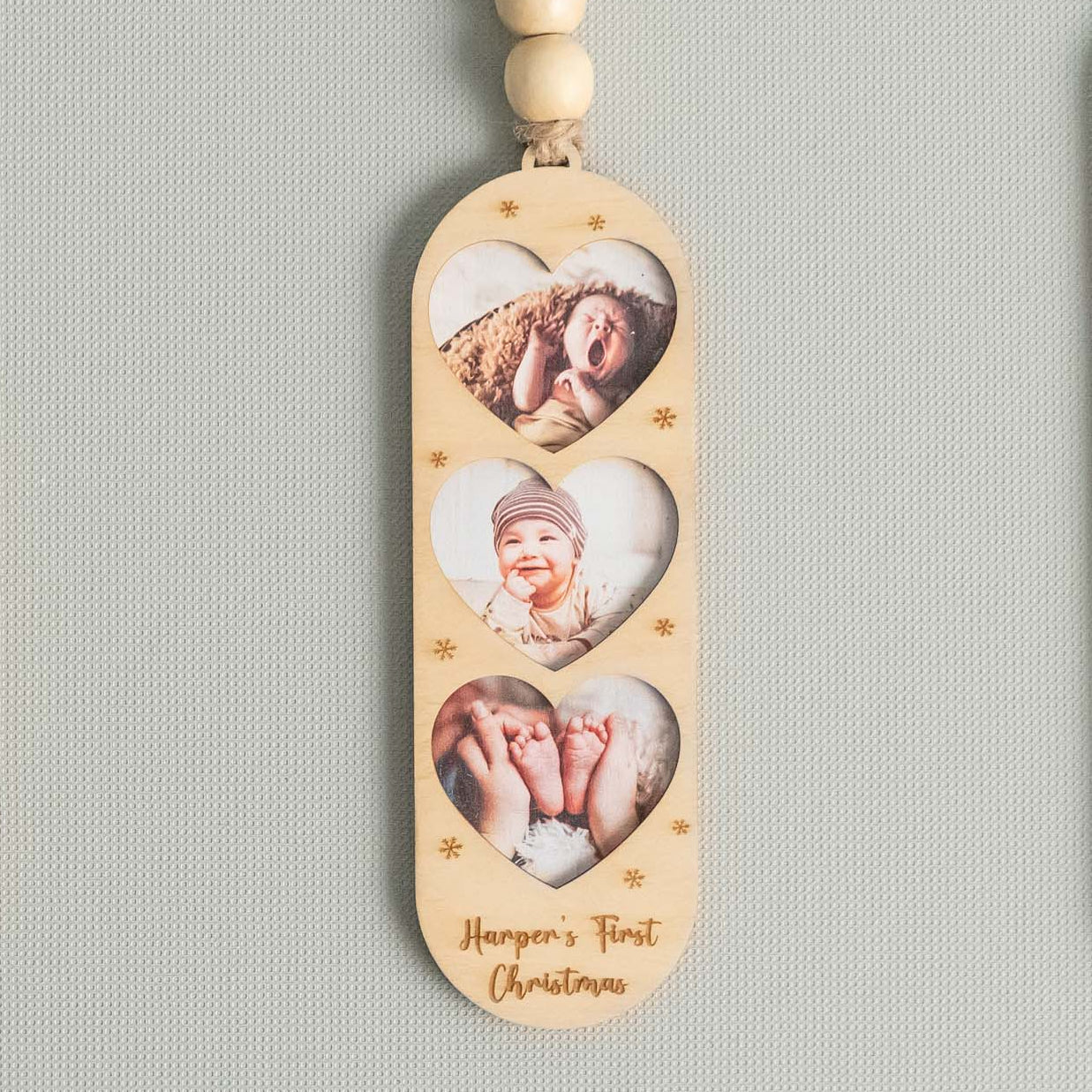 Personalized Wooden Photo Family Ornament for Custom Christmas Photo Decor R48