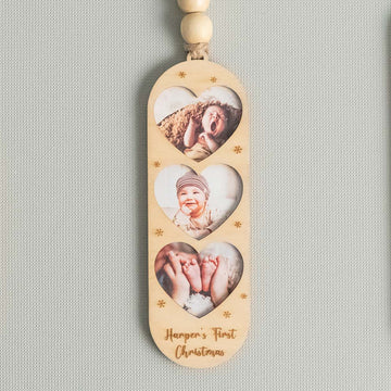 Personalized Wooden Photo Family Ornament for Custom Christmas Photo Decor R48