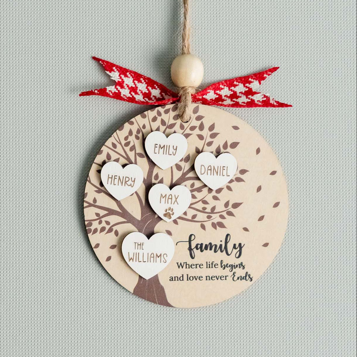 Personalized Family Christmas Ornament Wood for Personalized Christmas Ornament and Wooden Family Ornament R58