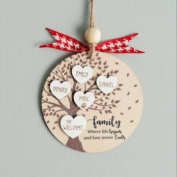 Personalized Family Christmas Ornament Wood for Personalized Christmas Ornament and Wooden Family Ornament R58