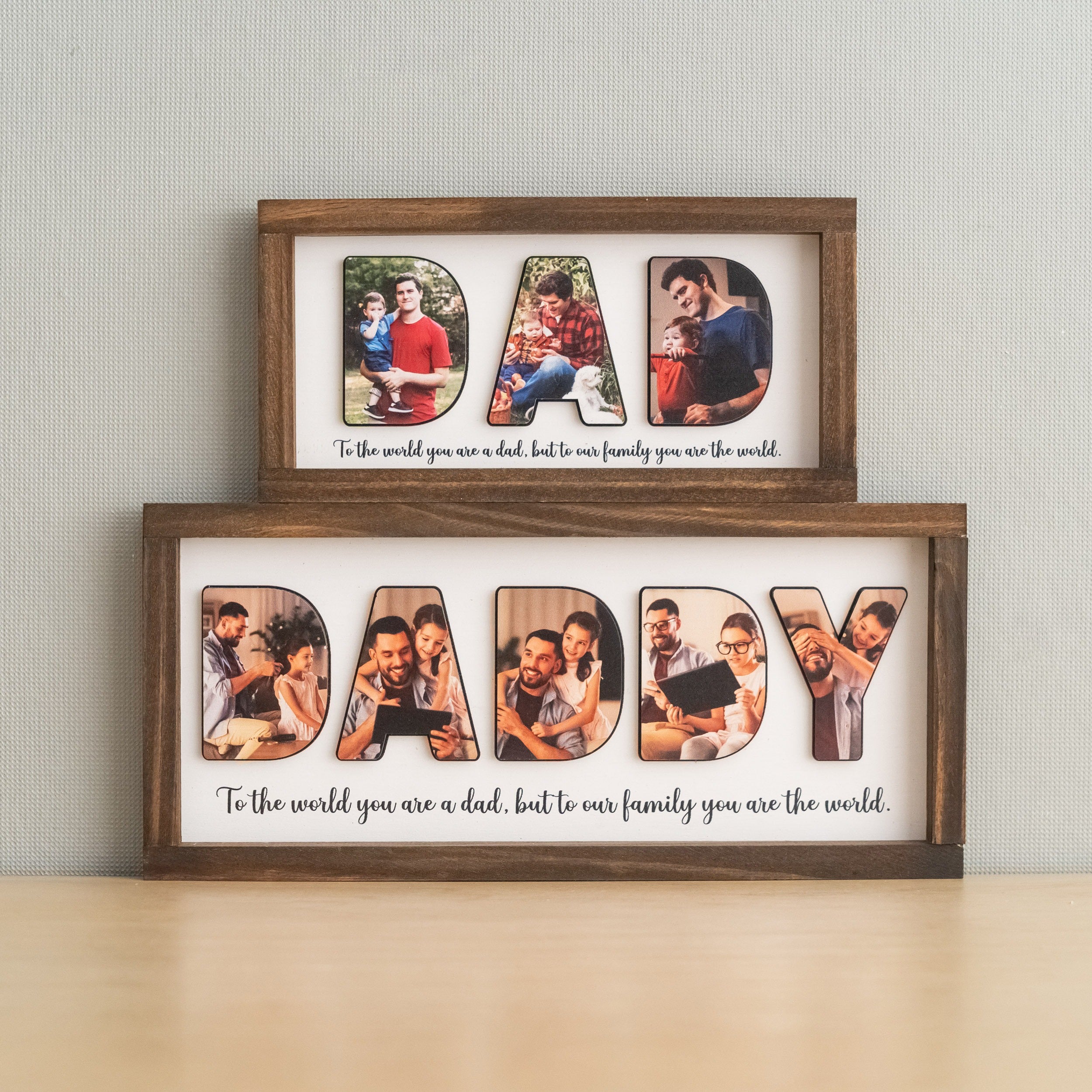 Personalized Photo Dad Wooden Frame for Father Day Gift Decor Y77