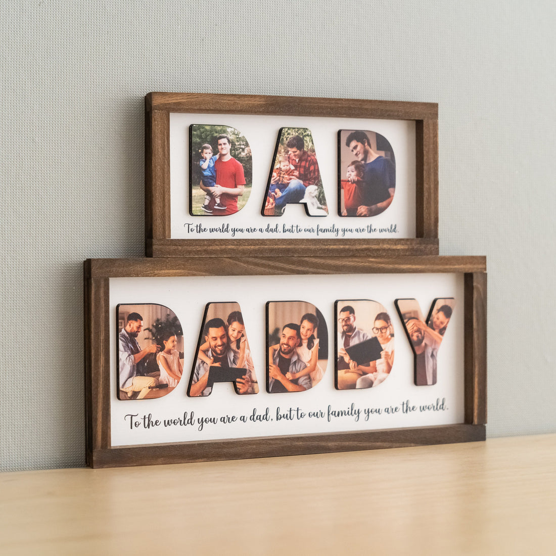 Personalized Photo Dad Wooden Frame for Father Day Gift Decor Y77