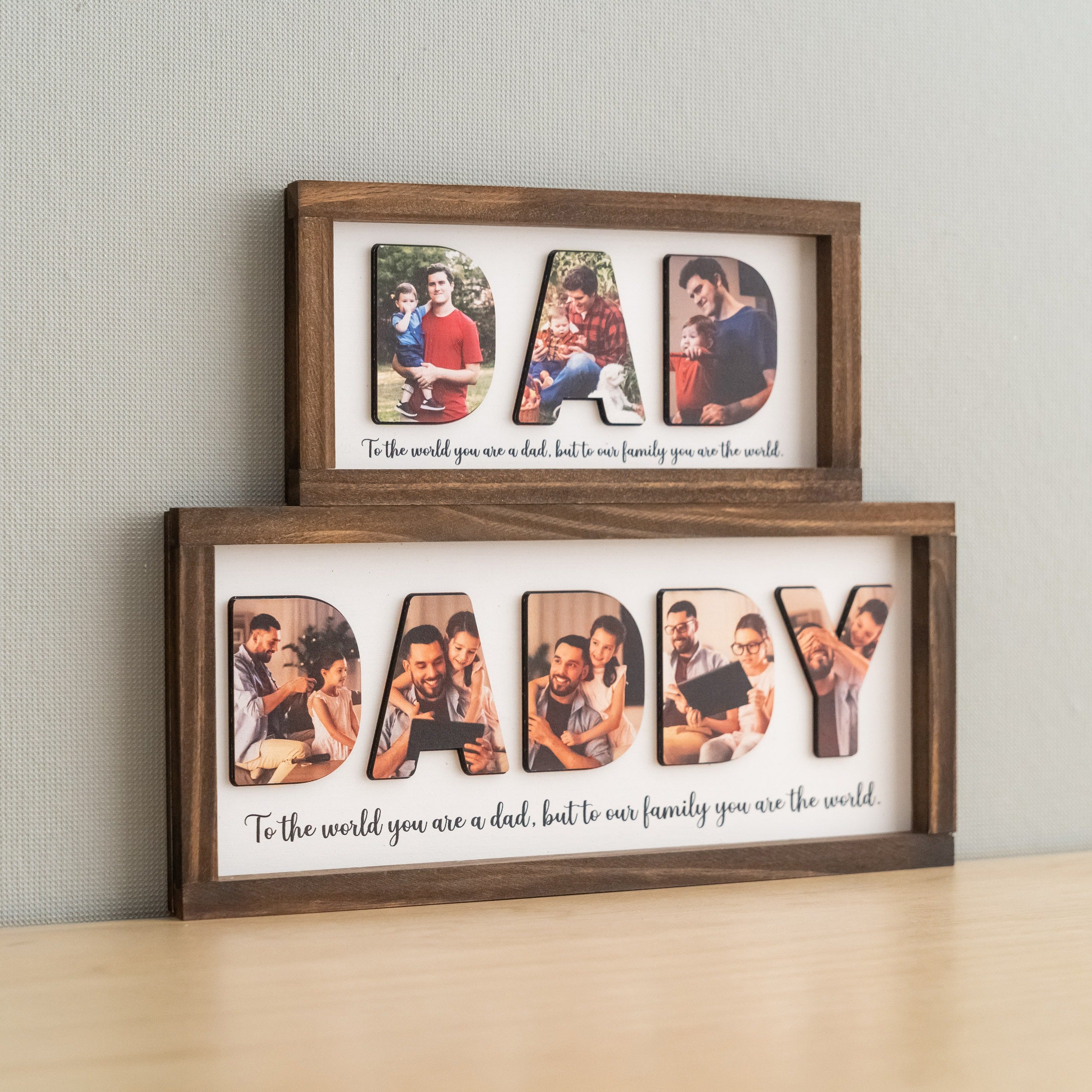 Personalized Photo Dad Wooden Frame for Father Day Gift Decor Y77