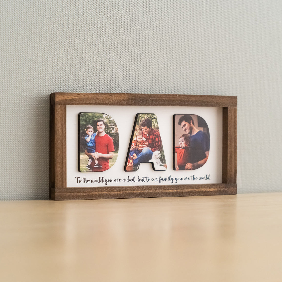 Personalized Photo Dad Wooden Frame for Father Day Gift and Home Decor Y77