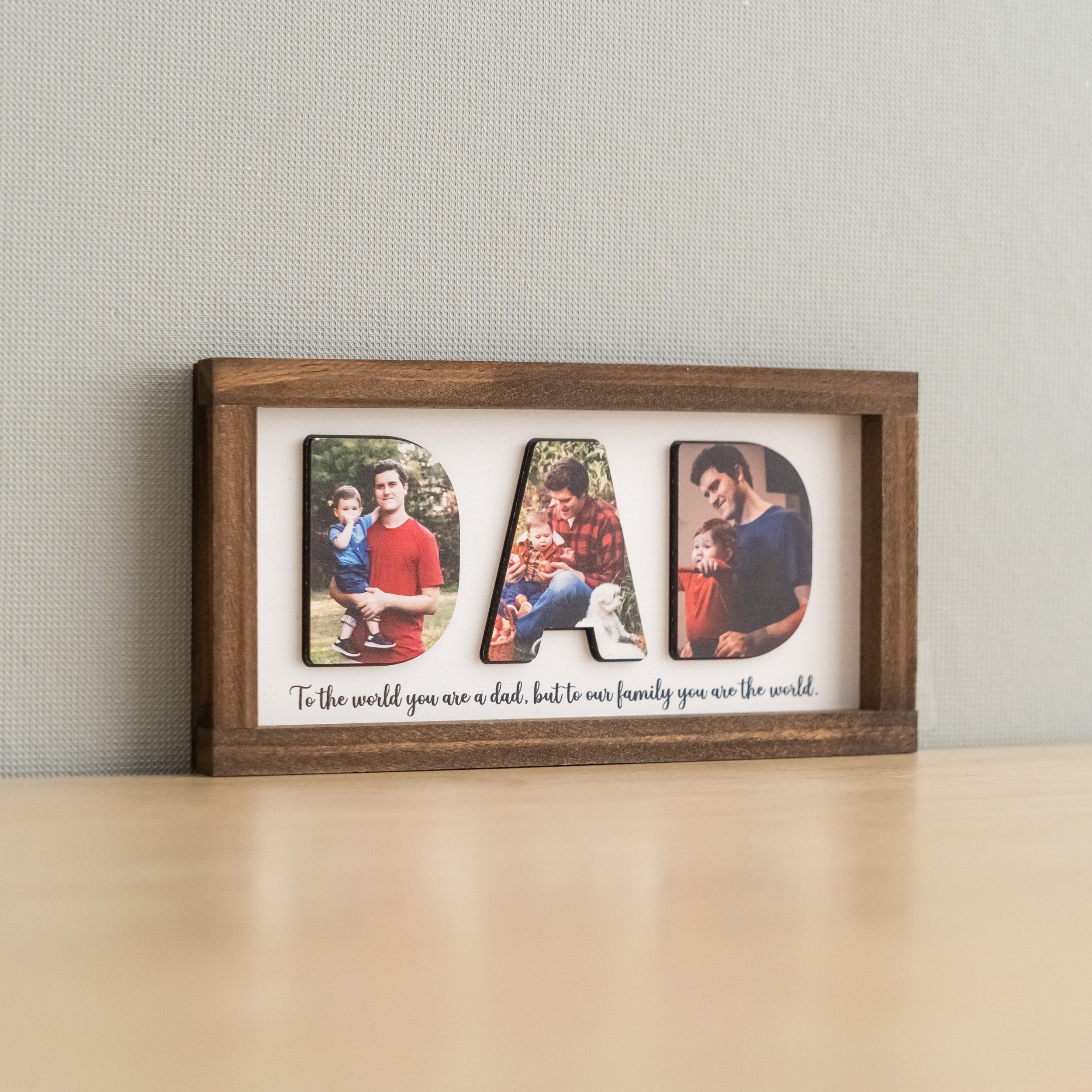 Personalized Photo Dad Wooden Frame for Father Day Gift and Home Decor Y77