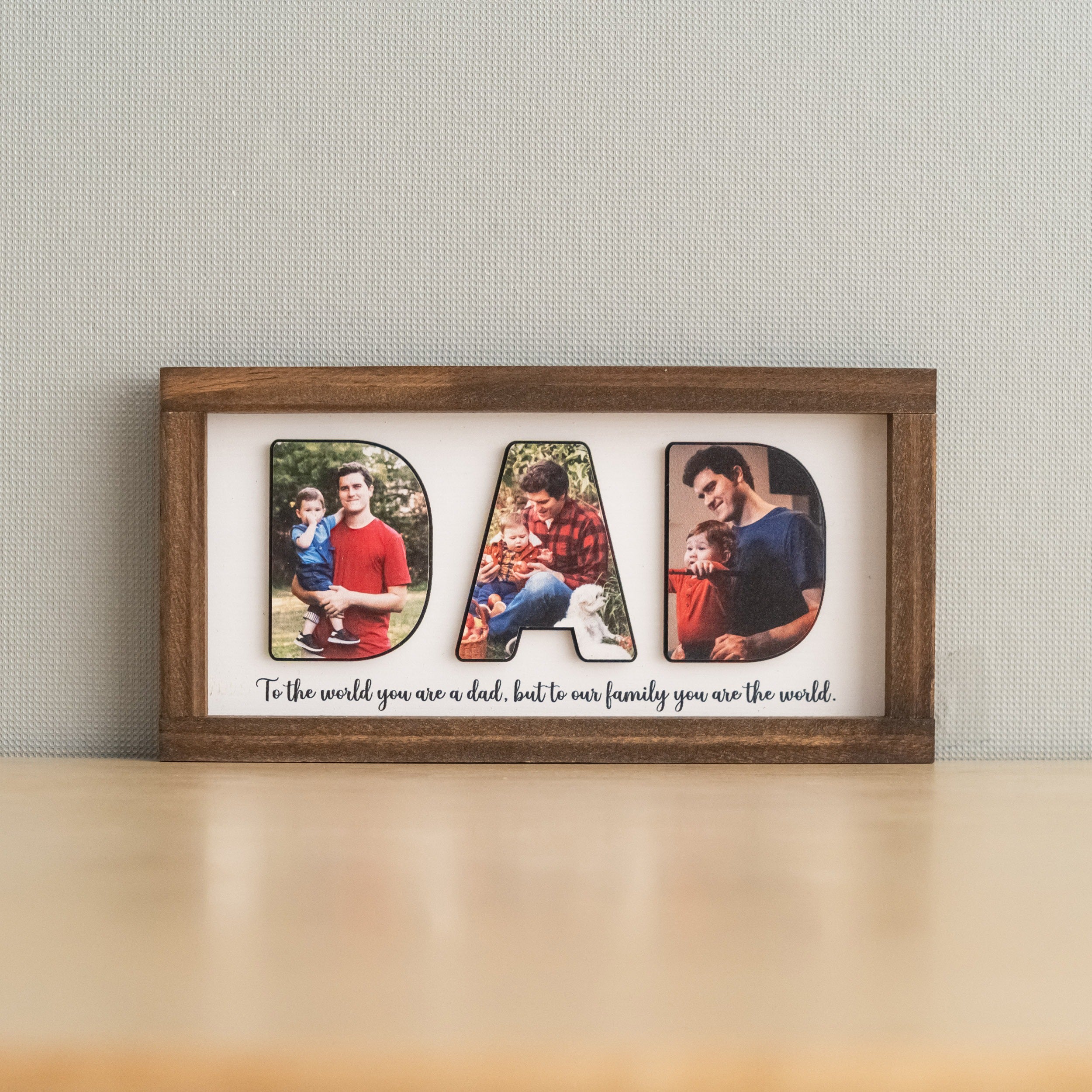 Personalized Photo Dad Wooden Frame for Father Day Gift and Home Decor Y77