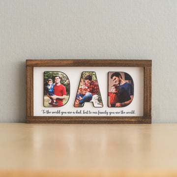 Personalized Photo Dad Wooden Frame for Father Day Gift and Home Decor Y77