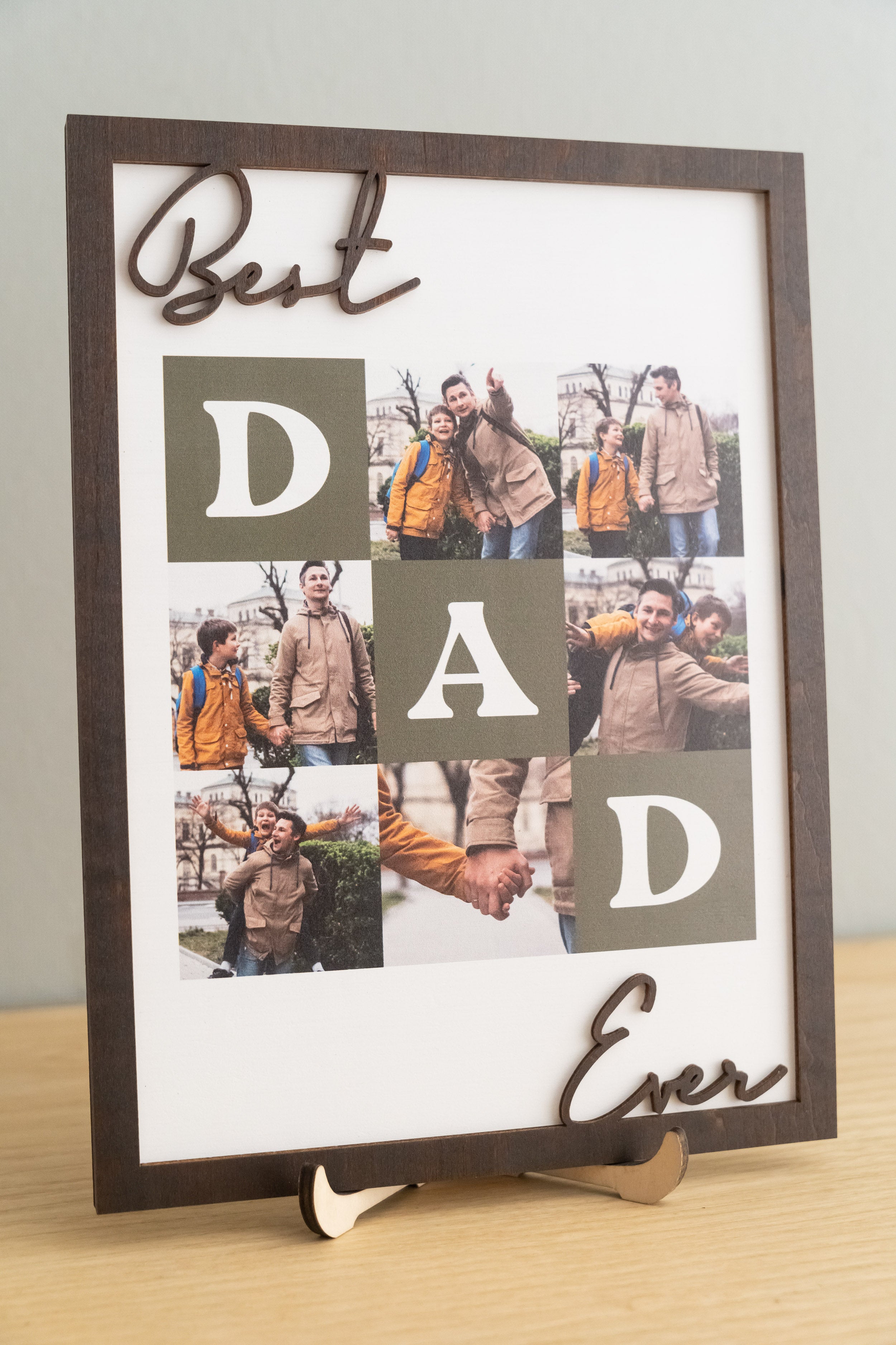 Best Dad Ever Personalized Photo Wooden Frame Fathers Day Gift and Custom Photo Frame Y79