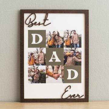 Best Dad Ever Wooden Photo Frame Gift for Dad and Personalized Photo Frame Y79