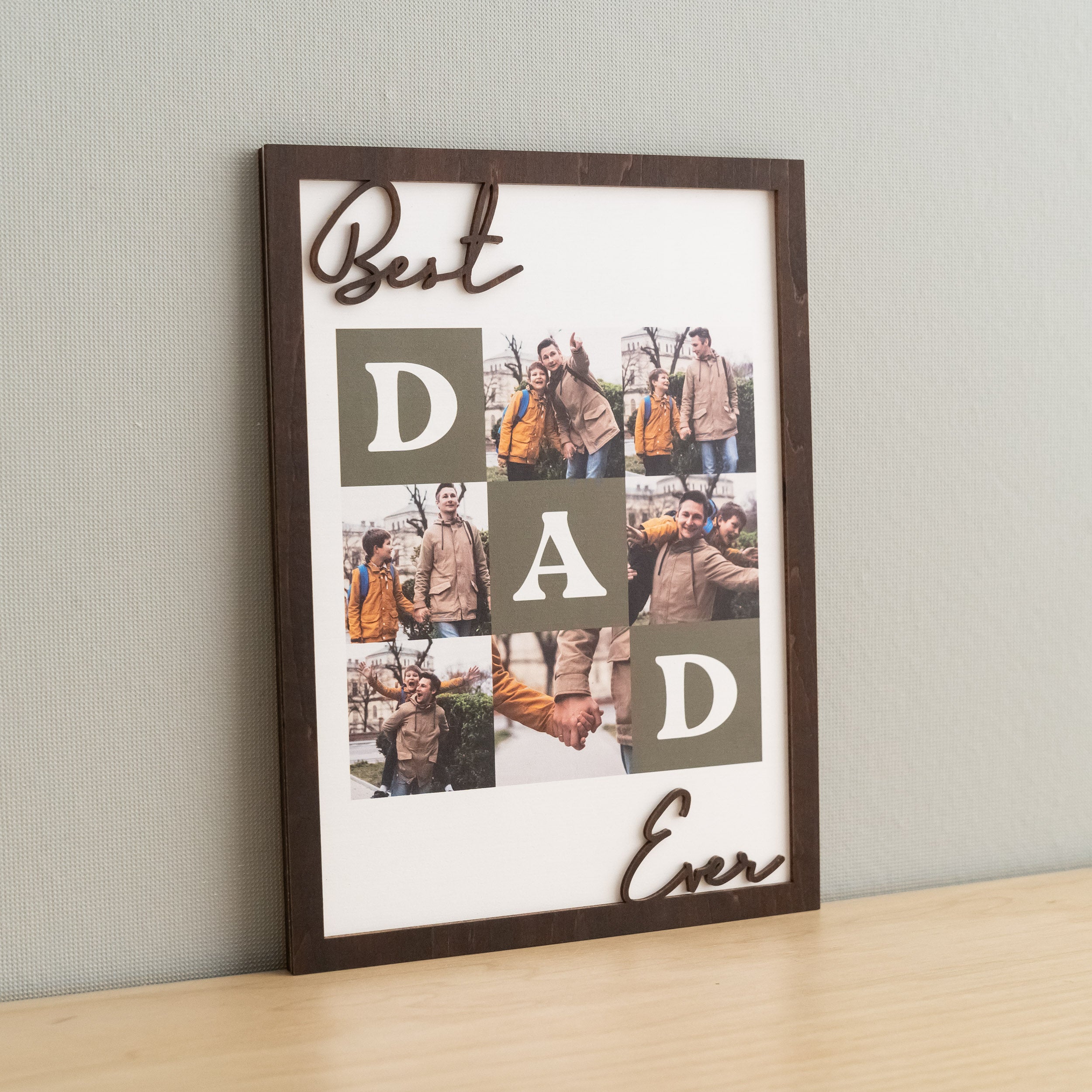 Best Dad Ever Wooden Photo Frame Gift for Dad and Personalized Photo Frame Y79