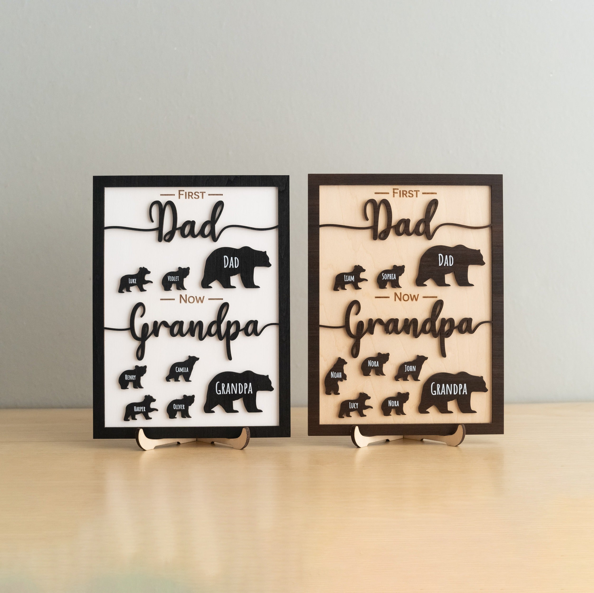 First Dad Now Grandpa Wooden Sign for Grandpa Gift Y81