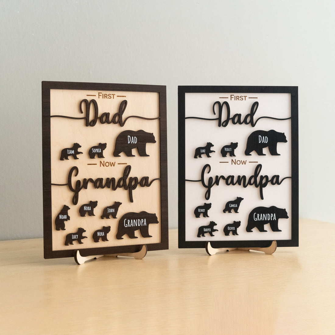First Dad Now Grandpa Wooden Sign for Grandpa Gift Y81