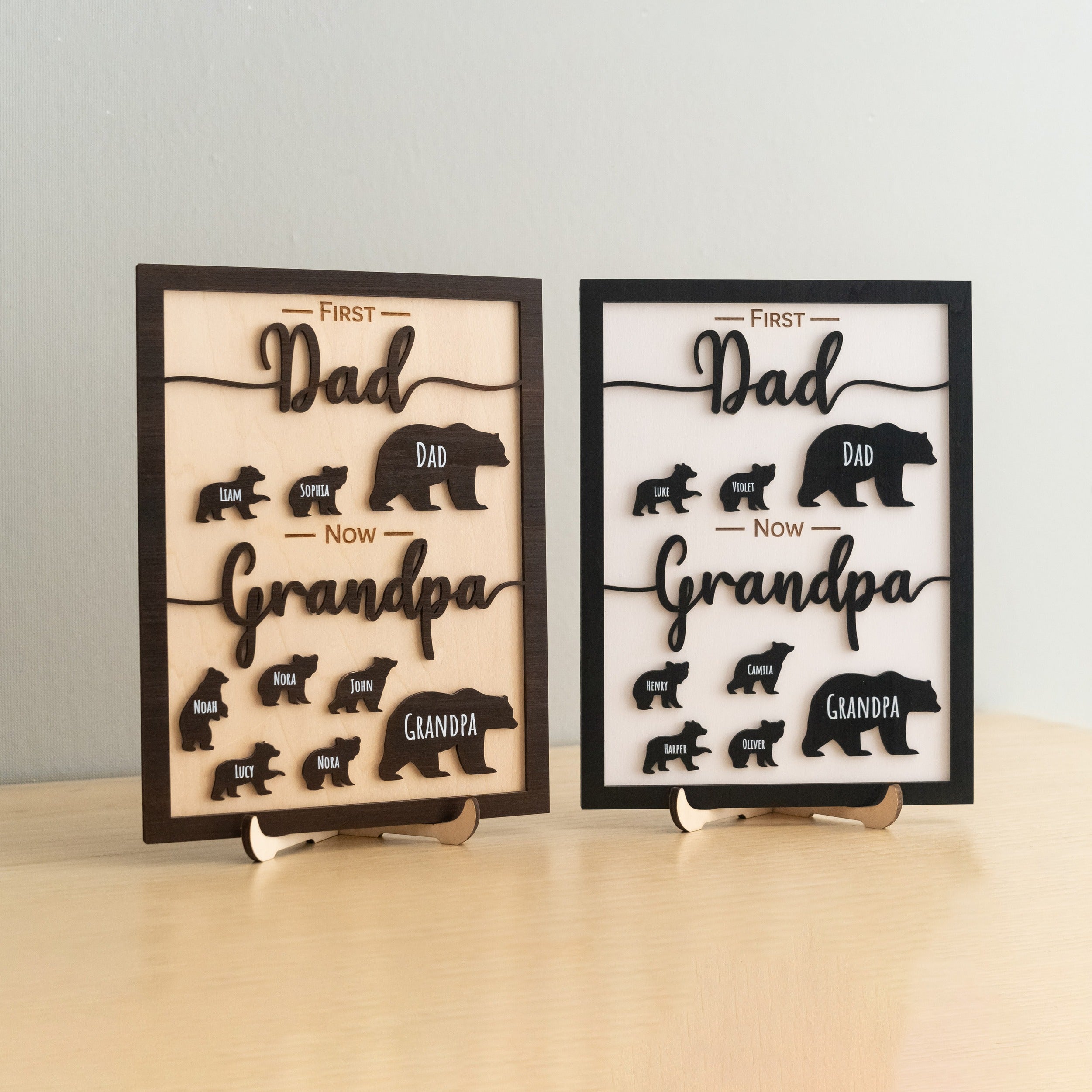 First Dad Now Grandpa Wooden Sign for Grandpa Gift Y81