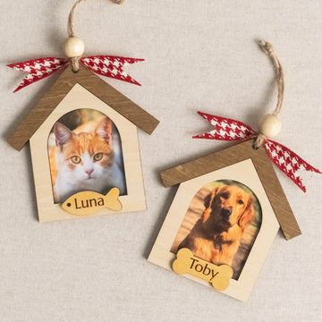 Pet Photo Ornament Wood and Dog Christmas Ornament for Gifts B73