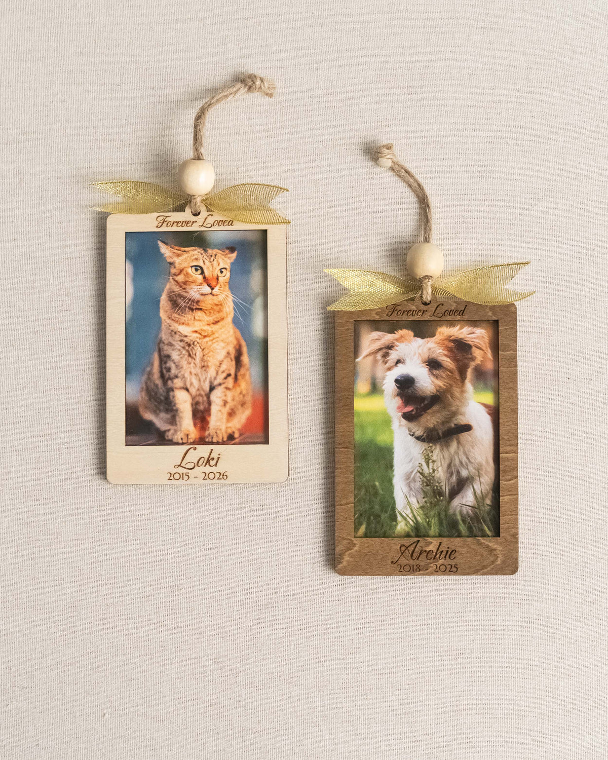 Pet Photo Ornament Wood, Custom Pet Photo Ornament for Tree B74