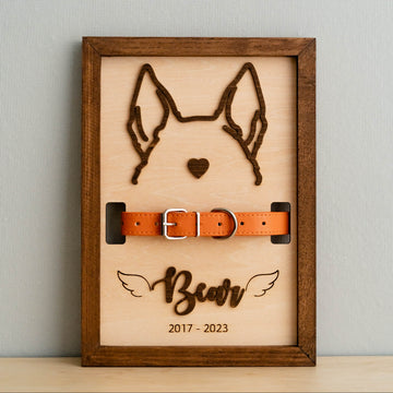 Dog Ear Framed Art Wood Pet Memorial Decor for Dog Lovers E71