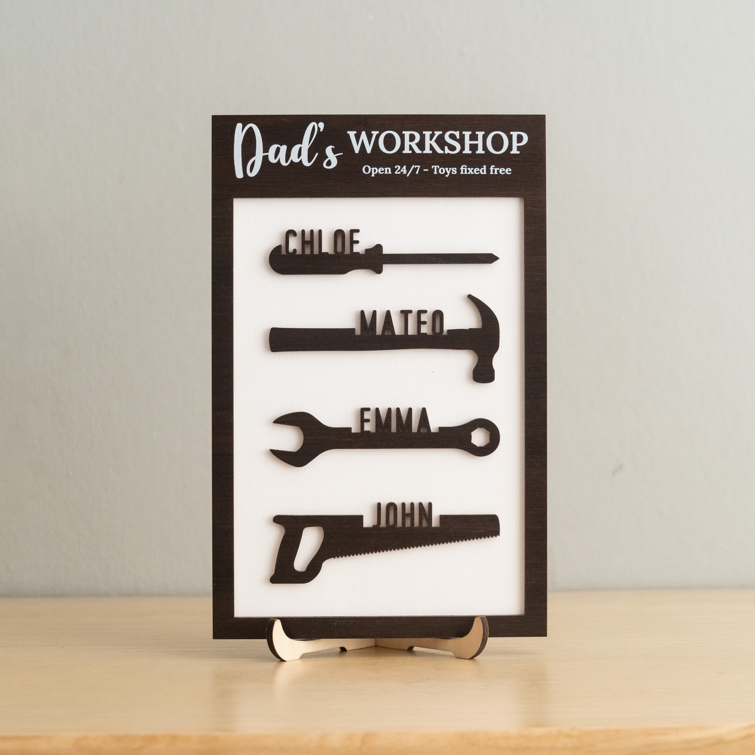 Personalized Dad Grandpa Workshop Sign Wood for Dad Birthday Gift and Wooden Fathers Day Sign Y82