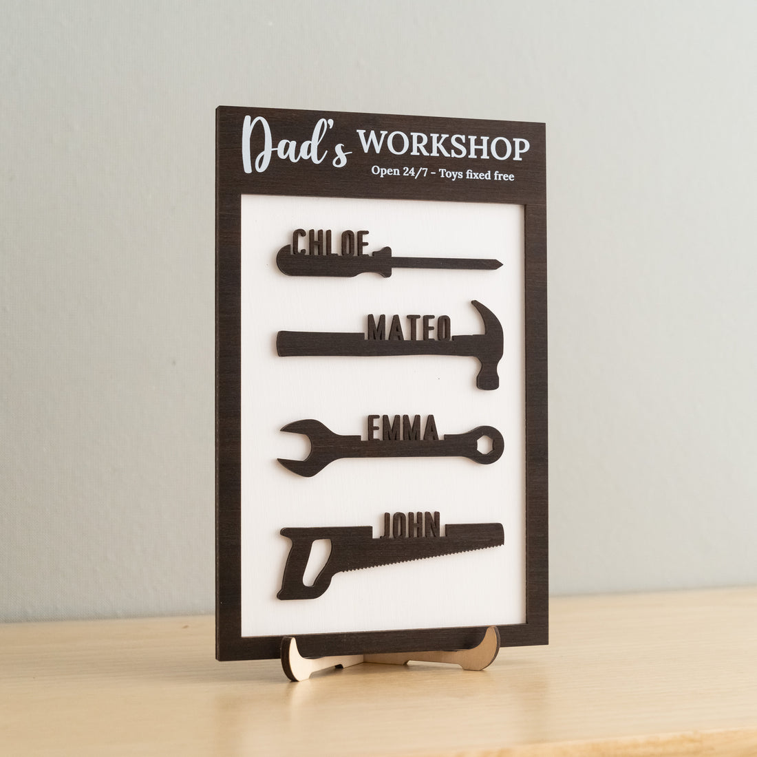 Personalized Dad Grandpa Workshop Sign Wood for Dad Birthday Gift and Wooden Fathers Day Sign Y82
